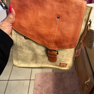 BED|STU Tan and Orange Crossbody Bag